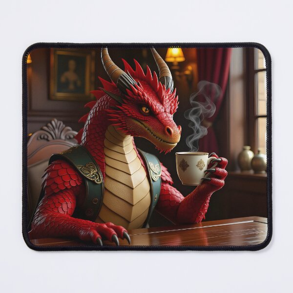 Item preview, Just a dragon having a morning coffee in a breakfast bar designed and sold by adriansmith31.
