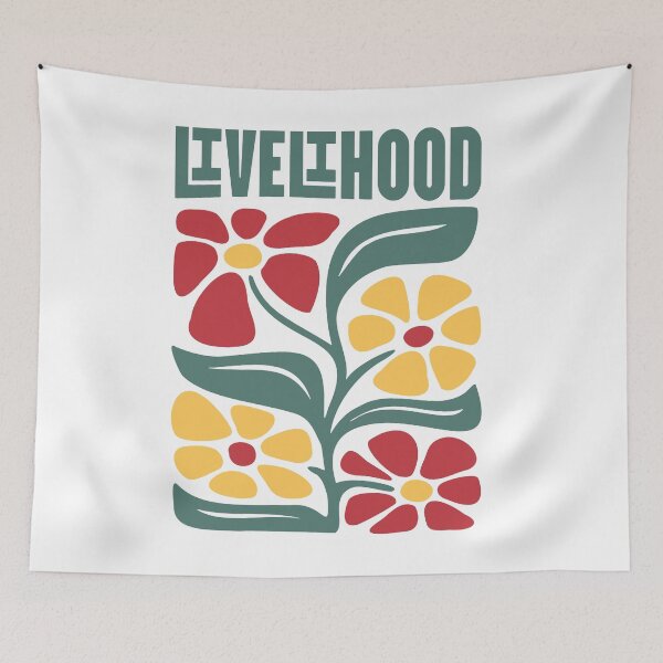Item preview, Livelihood – Retro Floral Folk Art Illustration designed and sold by andry01.
