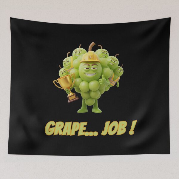 Item preview, Grape Job Teamwork - Funny Fruit Pun designed and sold by Anyshca.