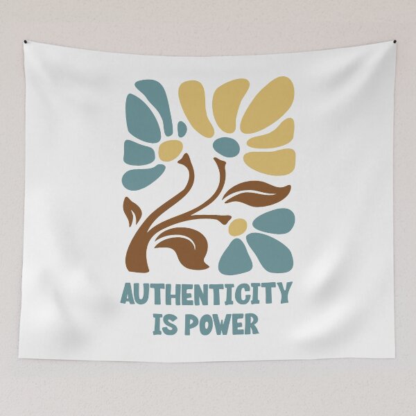 Item preview, Authenticity Is Power – Retro Floral Folk Art Design designed and sold by andry01.