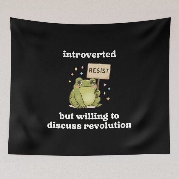 Item preview, Introverted Resistance Frog, No Kings in America, Human Rights Protest, Anti Trump, Anti Fascism designed and sold by toongstudio.