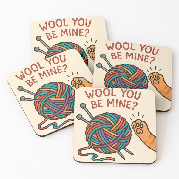 Item preview, Wool You Be Mine Funny Knitting Crochet Pun Valentines Day Sticker Shirt designed and sold by GiftsForge.