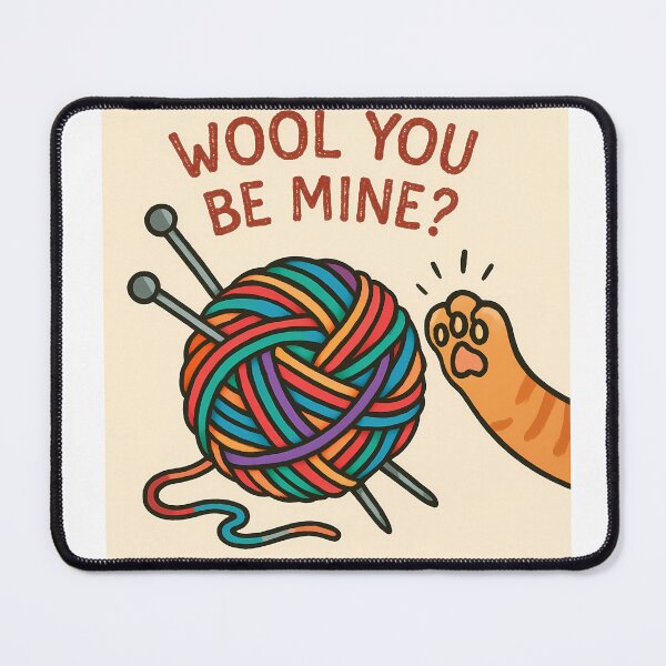 Item preview, Wool You Be Mine Funny Knitting Crochet Pun Valentines Day Sticker Shirt designed and sold by GiftsForge.