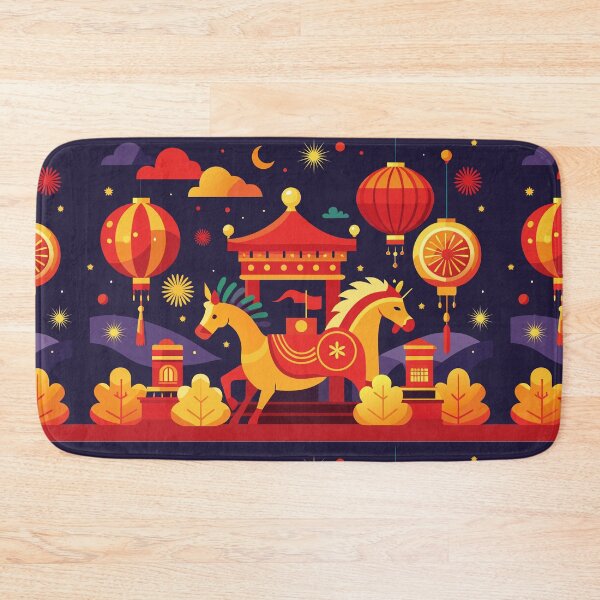 Item preview, Festive Mid-Autumn Night Celebration with Traditional Lanterns and Horse Carousel designed and sold by Jirada.