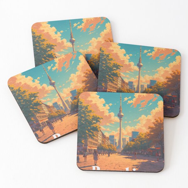 Item preview, Minimalist Vintage Anime View of Alexanderplatz Berlin designed and sold by JacksoonLester.