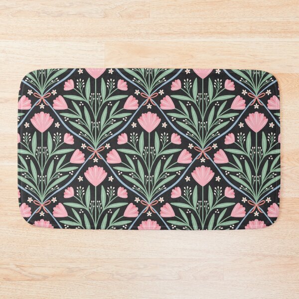 Item preview, Vintage romantic floral trellis | Coquette roses on black designed and sold by Illustrated by Nat.