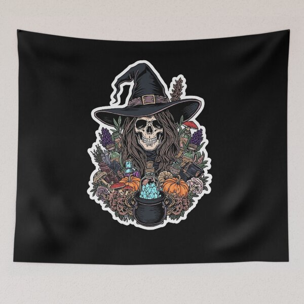 Item preview, Mystical Witch Skull Cauldron and Autumn Harvest Magic designed and sold by Bone & Blade.