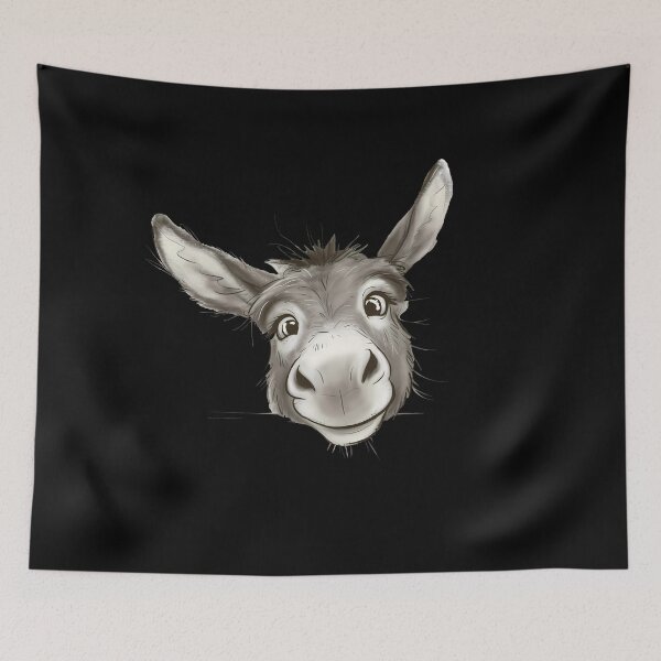 Item preview, Cute Smiling Donkey Face Artistic  designed and sold by sky11PP.