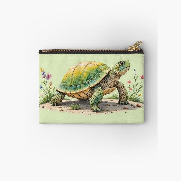 Item preview, Late Spring Turtle Illustration – Colored Pencil Forest Turtle Art, Botanical Wildlife Design designed and sold by BloomStudio1.