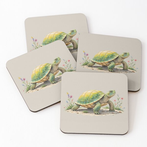 Item preview, Late Spring Turtle Illustration – Colored Pencil Forest Turtle Art, Botanical Wildlife Design designed and sold by BloomStudio1.