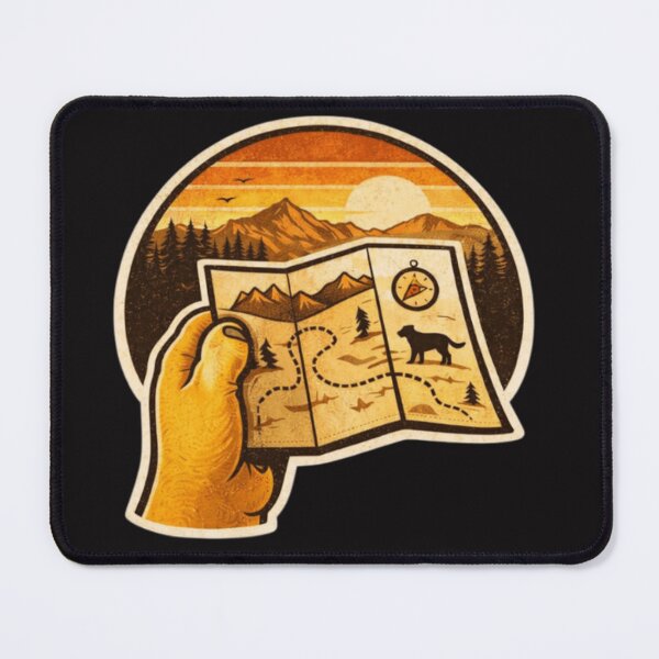 Item preview, Hiking Labrador Adventure Map – Retro Outdoor Badge designed and sold by PawPrintCustom.