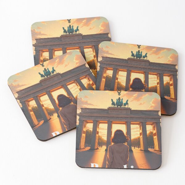 Item preview, Pastel Anime Girl Contemplating Brandenburg Gate designed and sold by JacksoonLester.