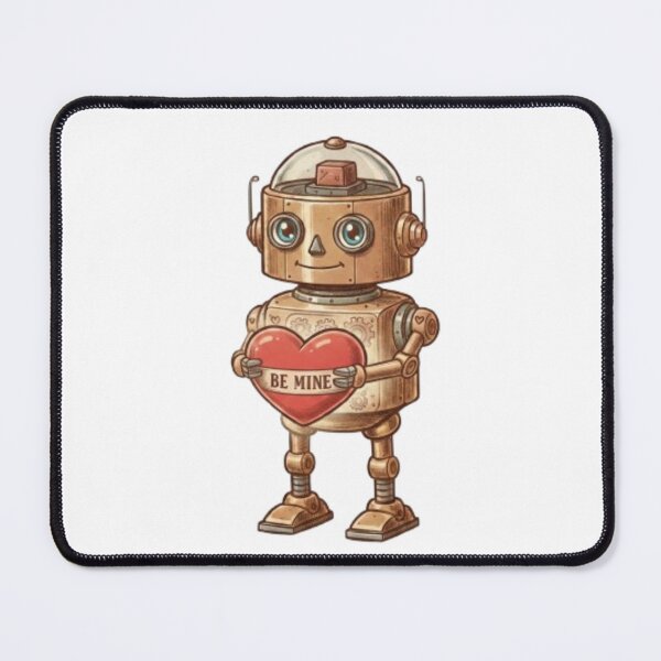 Item preview, Vintage Valentine Robot - Mechanical Heart Steampunk Illustration designed and sold by HUBKOJ.
