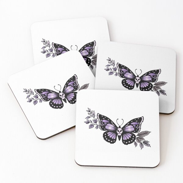 Item preview, Purple Butterfly with Skull Body & Floral Artwork – Gothic Botanical Illustration designed and sold by WildLakePatterns.