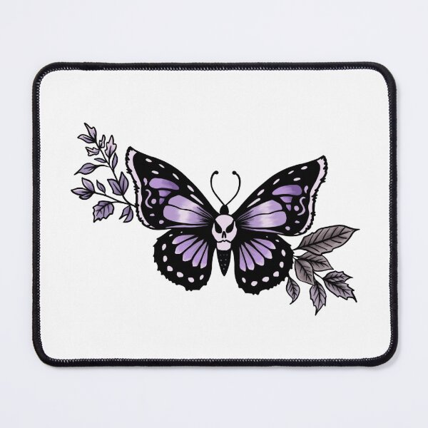 Item preview, Purple Butterfly with Skull Body & Floral Artwork – Gothic Botanical Illustration designed and sold by WildLakePatterns.