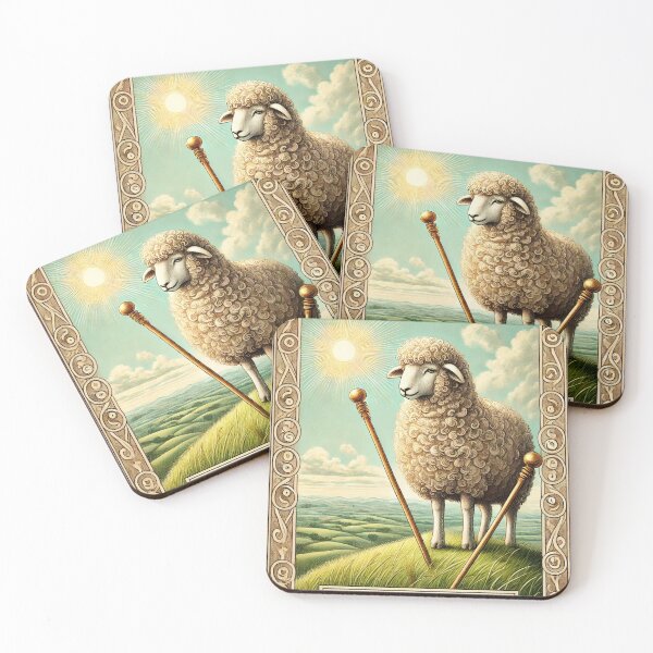 Item preview, Sheepism Tarot – Two of Wands designed and sold by Thpoar.