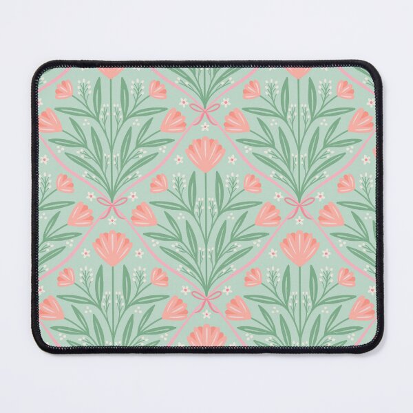 Item preview, Vintage romantic floral trellis | Coquette roses on pastel green designed and sold by Illustrated by Nat.