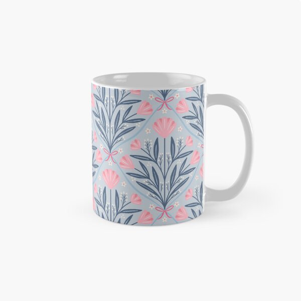 Item preview, Vintage romantic floral trellis | Coquette roses on pastel blue designed and sold by Illustrated by Nat.