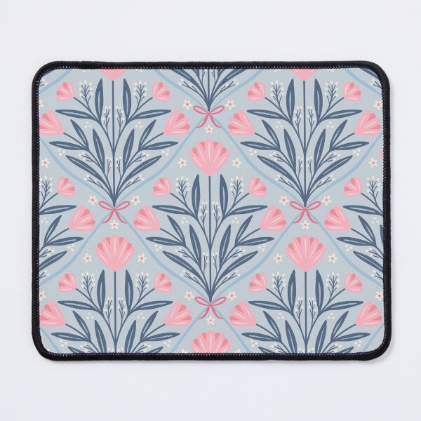 Item preview, Vintage romantic floral trellis | Coquette roses on pastel blue designed and sold by Illustrated by Nat.