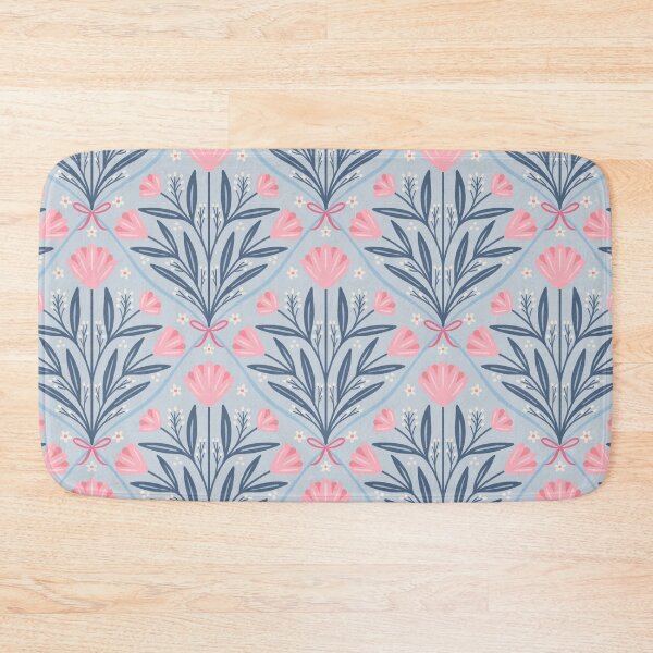 Item preview, Vintage romantic floral trellis | Coquette roses on pastel blue designed and sold by Illustrated by Nat.