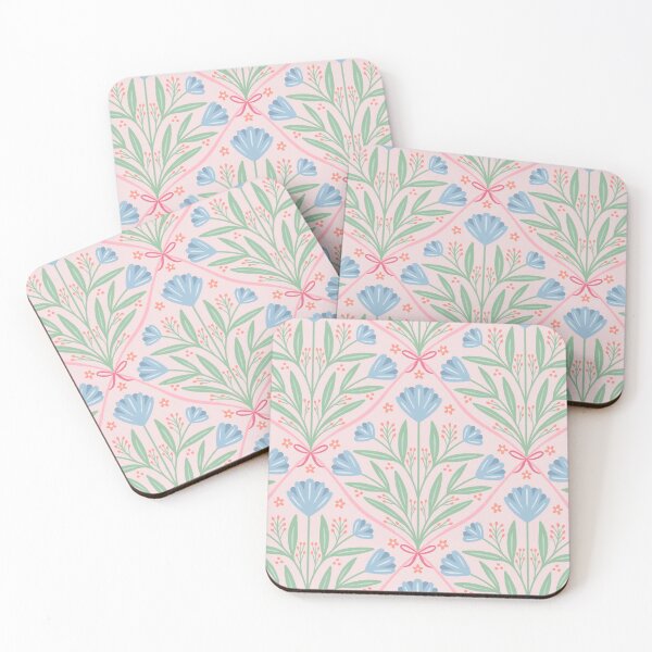 Item preview, Vintage romantic floral trellis | Coquette roses on pastel pink designed and sold by Illustrated by Nat.