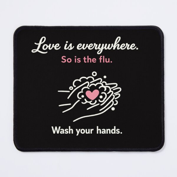 Item preview, Love Is Everywhere – So Is The Flu | Minimalist Valentine Humor Design designed and sold by FrameFlow.