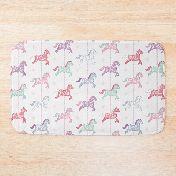 Item preview, Cute Pastel Colourful Carousel Horses Pattern designed and sold by winterpumpkin.
