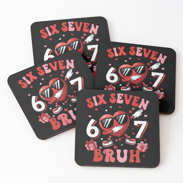 Item preview, Six Seven Bruh Funny Valentine Heart Cartoon Design Gifts For Boys Kids designed and sold by ArmyAbodo.