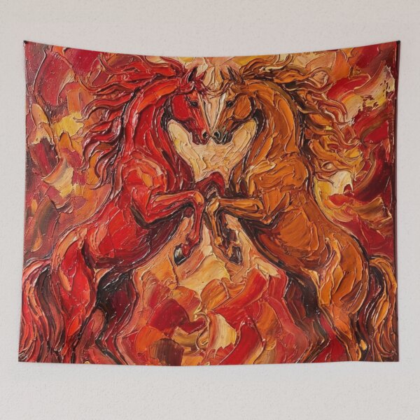 Item preview, Fiery Unity – Abstract Horses in Motion designed and sold by HappySproutArt.