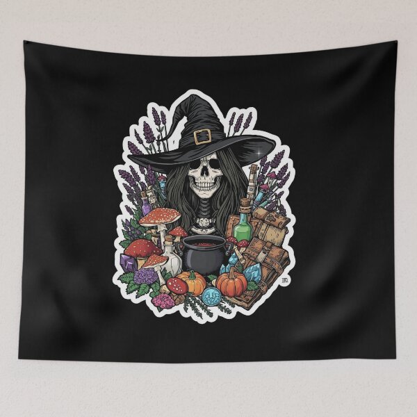 Item preview, Mystical Witch Skull Cauldron and Autumn Harvest Magic designed and sold by Bone & Blade.