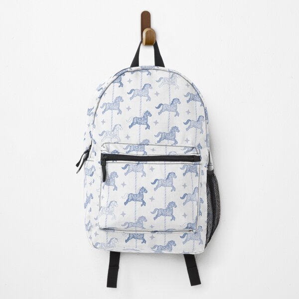 Item preview, Cute Blue Colourful Carousel Horses Pattern designed and sold by winterpumpkin.