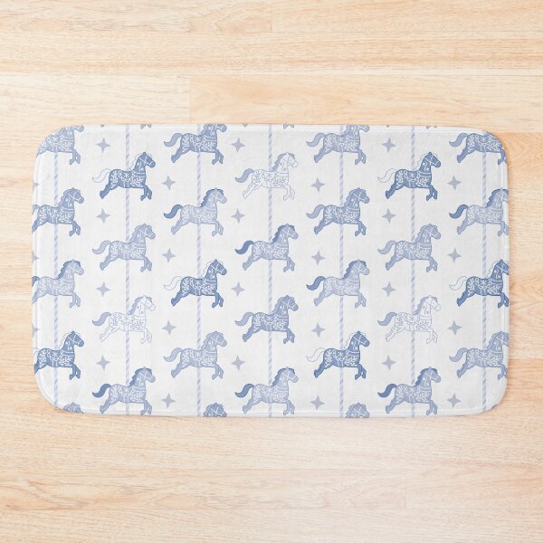Item preview, Cute Blue Colourful Carousel Horses Pattern designed and sold by winterpumpkin.