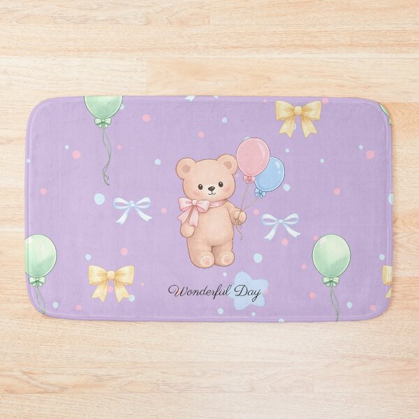 Item preview, Cute Teddy Bear with Balloons – Wonderful Day Pastel Illustration designed and sold by ClamberryStudio.