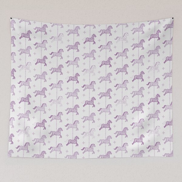 Item preview, Cute Purple Colourful Carousel Horses Pattern designed and sold by winterpumpkin.