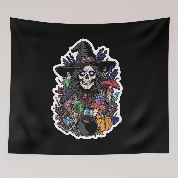 Item preview, Mystical Witch Skull Cauldron and Autumn Harvest Magic designed and sold by Bone & Blade.