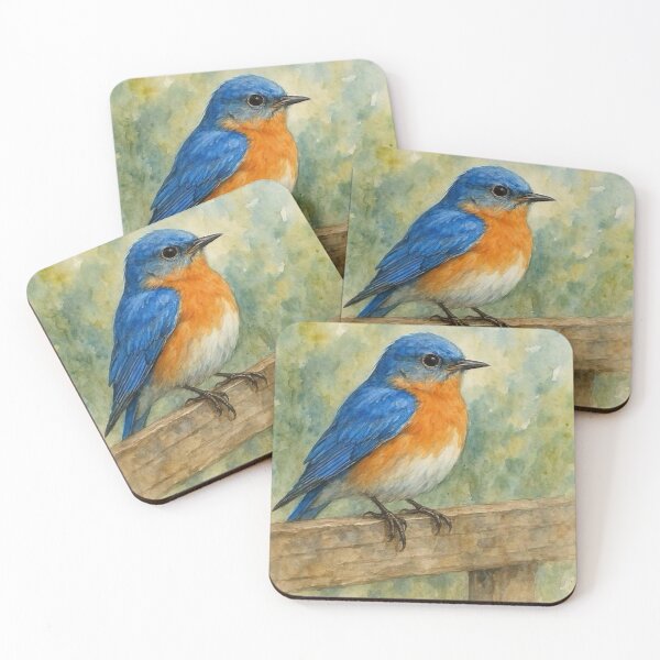 Item preview, Bluebird on a Rustic Fence designed and sold by TinCatOutPost.
