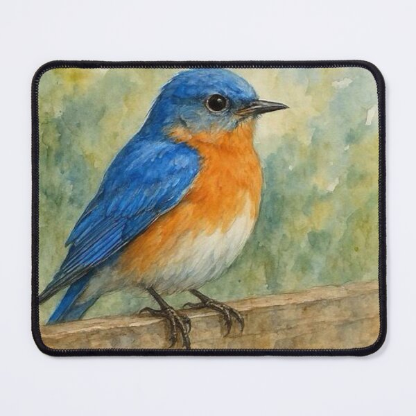 Item preview, Bluebird on a Rustic Fence designed and sold by TinCatOutPost.