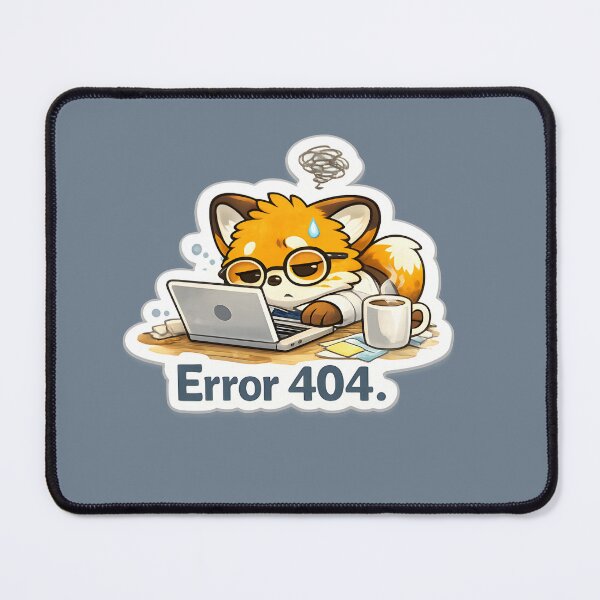Artikelvorschau, Niedliches Fuchs-Fehler-404-Programmierer-Meme entworfen und verkauft von Still Breathing Studio.