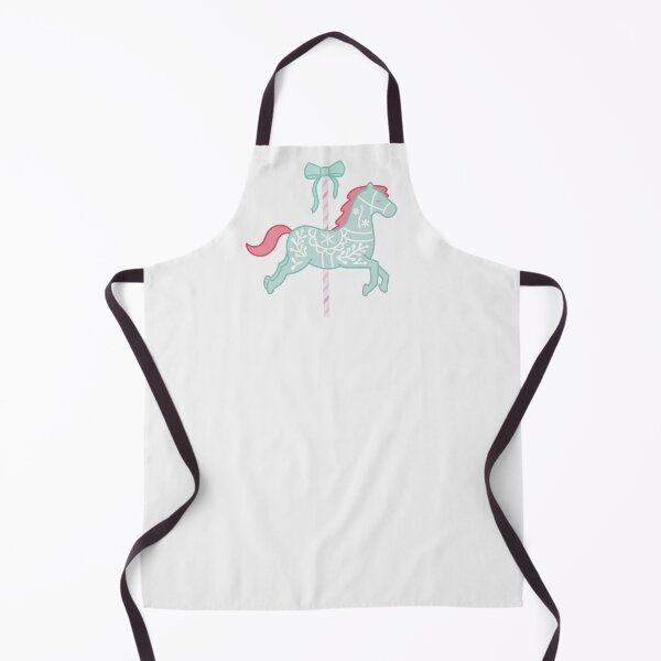 Item preview, Cute Green and Red Pastel Colourful Carousel Horse with Bow designed and sold by winterpumpkin.