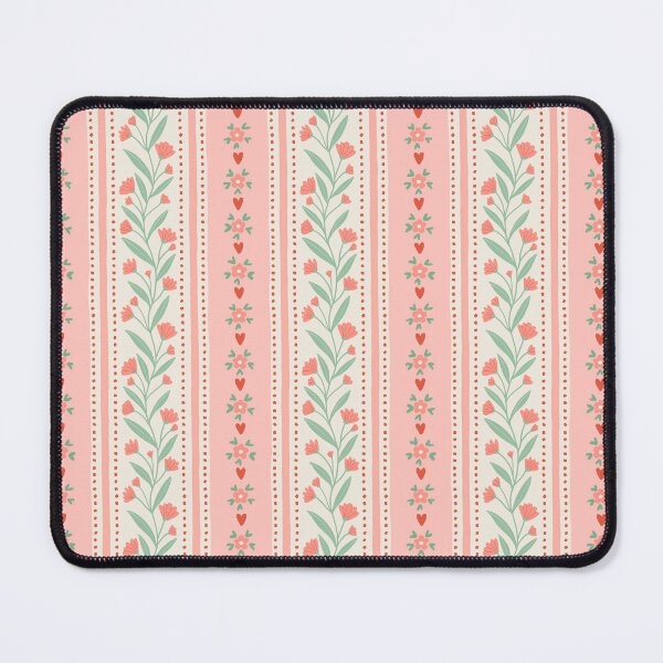 Item preview, Romantic grandmillennial floral stripes | Pastel coral designed and sold by Illustrated by Nat.
