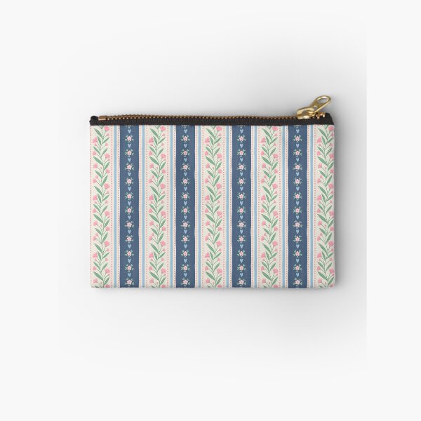 Item preview, Romantic grandmillennial floral stripes | Blue and pink designed and sold by Illustrated by Nat.