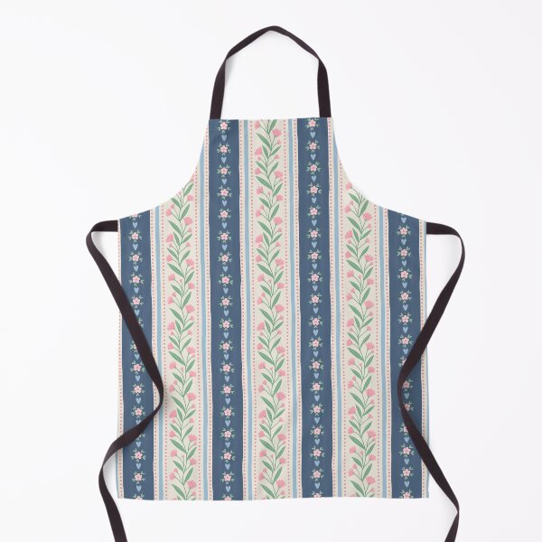 Item preview, Romantic grandmillennial floral stripes | Blue and pink designed and sold by Illustrated by Nat.