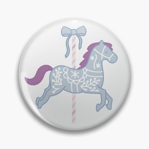 Item preview, Cute Blue and Purple Pastel Colourful Carousel Horse with Bow designed and sold by winterpumpkin.