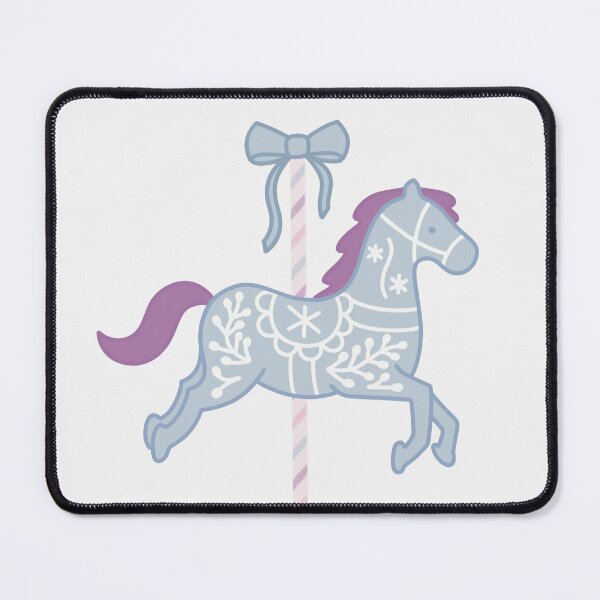 Item preview, Cute Blue and Purple Pastel Colourful Carousel Horse with Bow designed and sold by winterpumpkin.