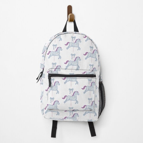 Item preview, Cute Blue and Purple Pastel Colourful Carousel Horse with Bow designed and sold by winterpumpkin.