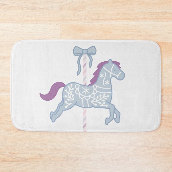 Item preview, Cute Blue and Purple Pastel Colourful Carousel Horse with Bow designed and sold by winterpumpkin.
