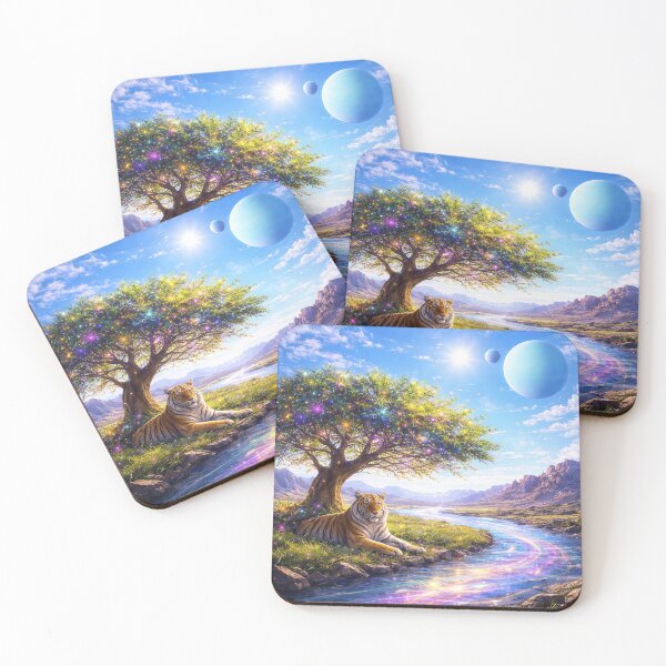 Item preview, Mystical Tiger by a Cosmic River on an Alien Planet designed and sold by ImaginingNebulae.