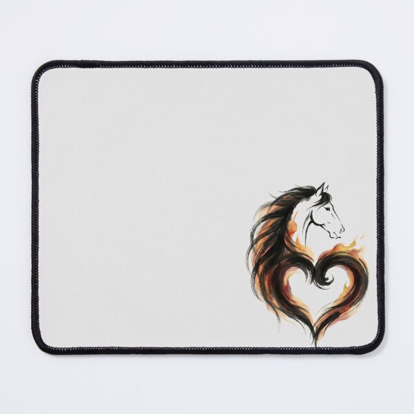 Item preview, Fiery Spirit Horse Heart - Expressionist Watercolor Ink Illustration designed and sold by HappySproutArt.