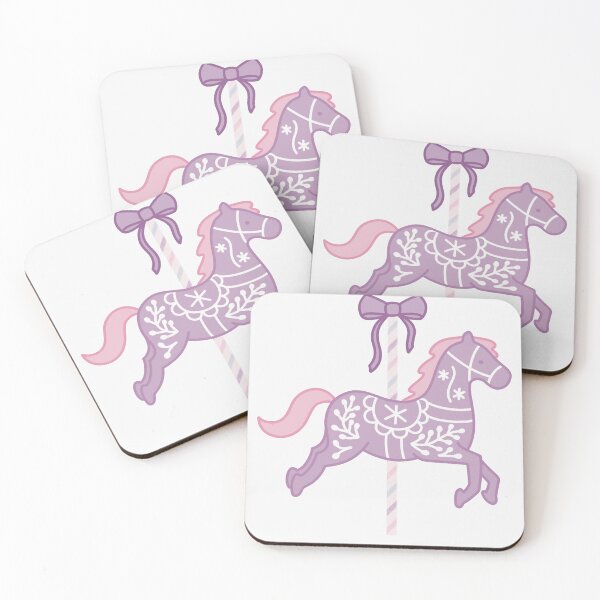 Item preview, Cute Purple and Pink Pastel Colourful Carousel Horse with Bow designed and sold by winterpumpkin.