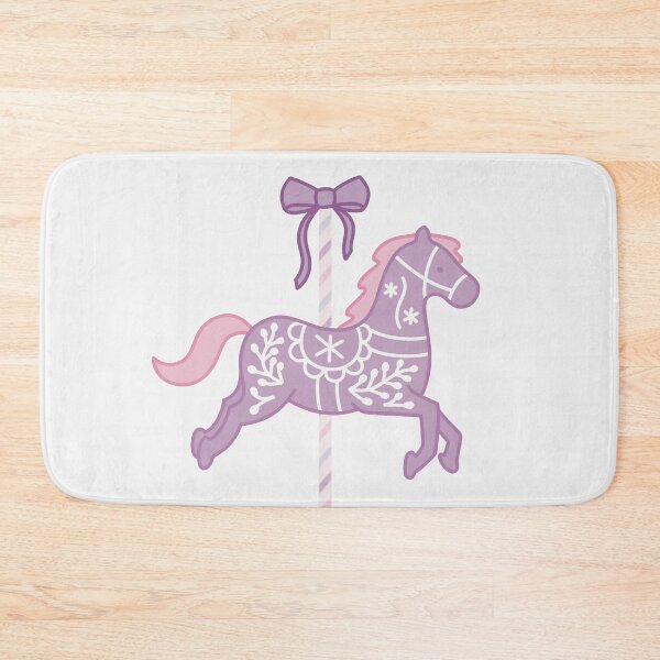 Item preview, Cute Purple and Pink Pastel Colourful Carousel Horse with Bow designed and sold by winterpumpkin.